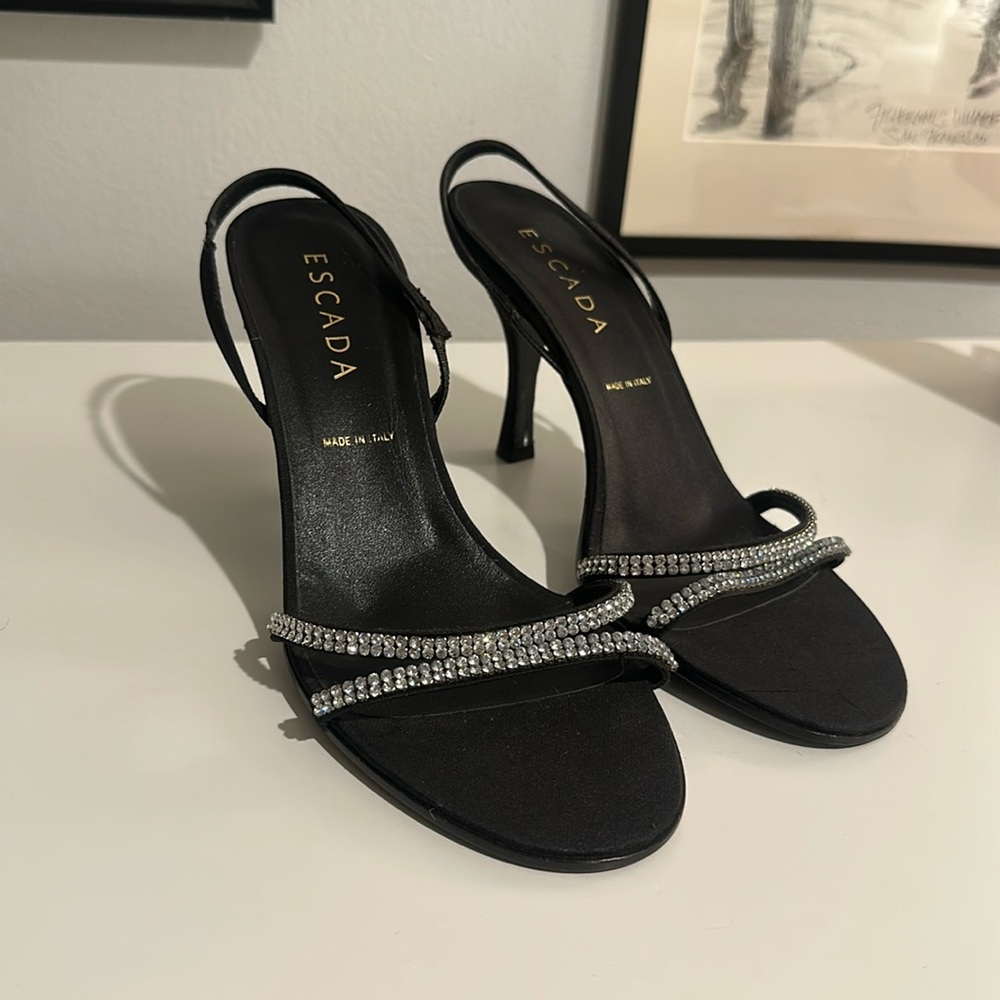 Vintage Escada heels w/ crystal straps